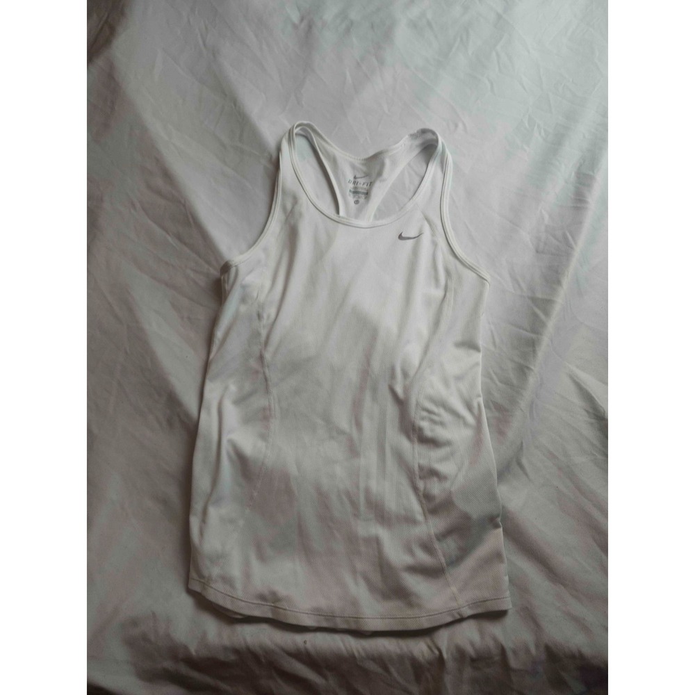 Nike Tank Top Womens Size XS White Dri Fit Racerback Training Running Athleisure